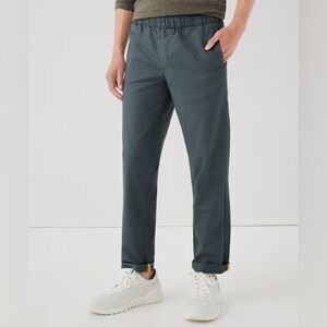 Pact Organic Cotton Woven Twill Canvas Roll Up Pant Men's Small Ore Green